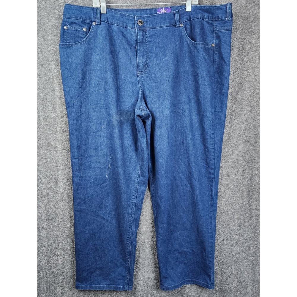 Just My Size‎ Cora Jeans Women 26W Blue High Rise Straight Leg Denim JMS172S-PAC